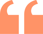 Orange double quotation marks on black background.